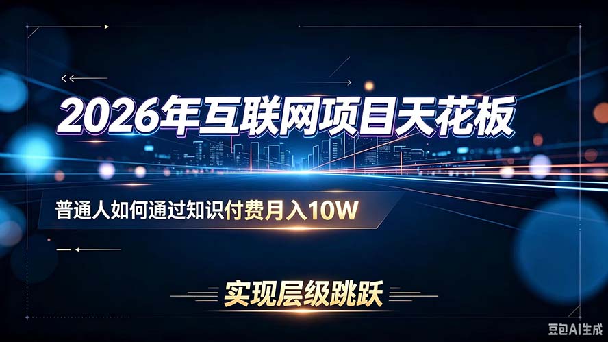 2026年互联网项目天花板：普通人如何通过知识付费月入10W，实现层级跳跃-智富思维学堂
