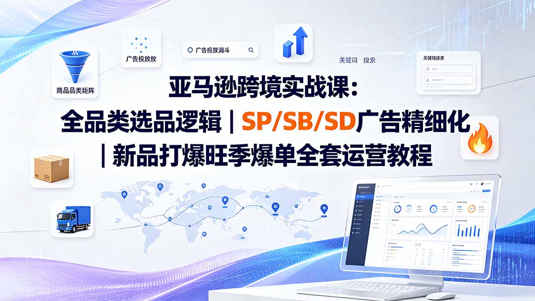 亚马逊跨境实战课-更新8月:全品类选品逻辑|SP/SB/SD广告精细化|新品打爆旺季爆单全套运营教程-智富思维学堂