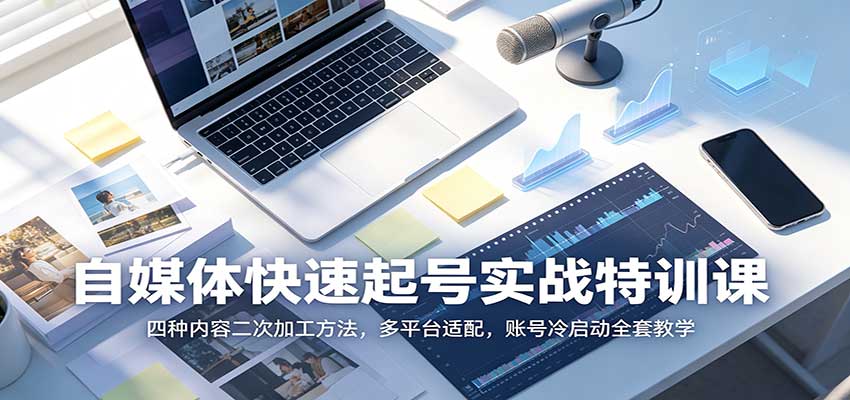 自媒体快速起号实战特训课：四种内容二次加工方法，多平台适配，账号冷启动全套教学-智富思维学堂