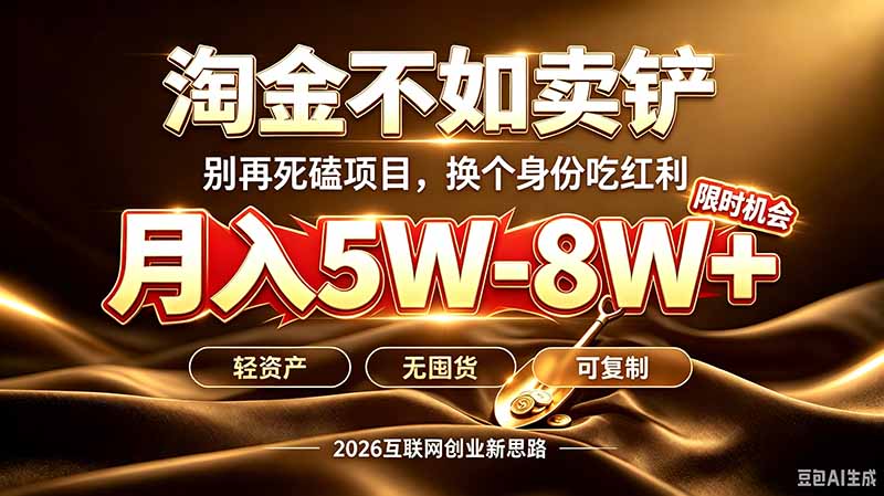 别再傻乎乎埋头跑项目!互联网真正赚钱逻辑:做卖铲人,拒绝当韭菜,逆风翻盘月入5-8W+-智富思维学堂