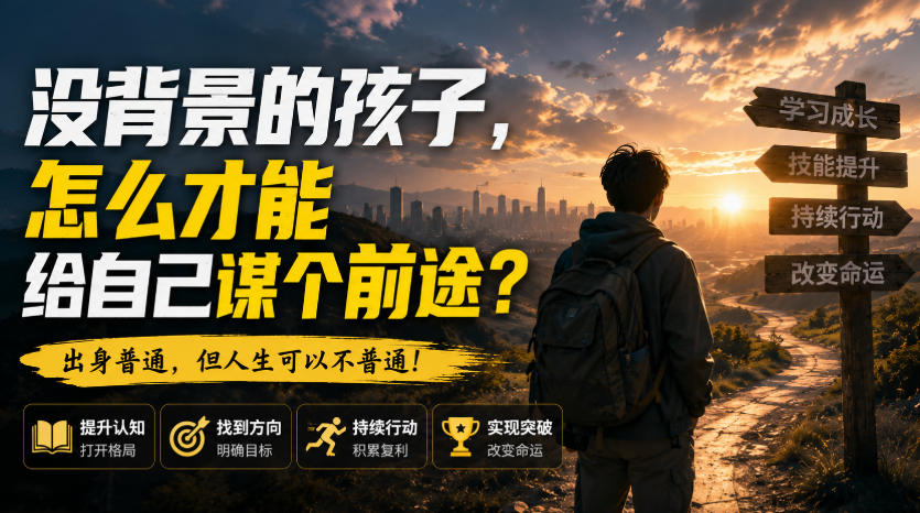 付费文章:没背景的孩子,怎么才能给自己谋个前途?-智富思维学堂