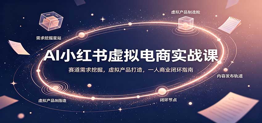 AI小红书虚拟电商实战课：赛道需求挖掘，虚拟产品打造，一人商业闭环指南-智富思维学堂