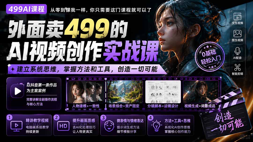 图片[2]-外面卖499的AI视频创作实战课：建立系统思维，掌握方法和工具，创造一切可能。-智富思维学堂