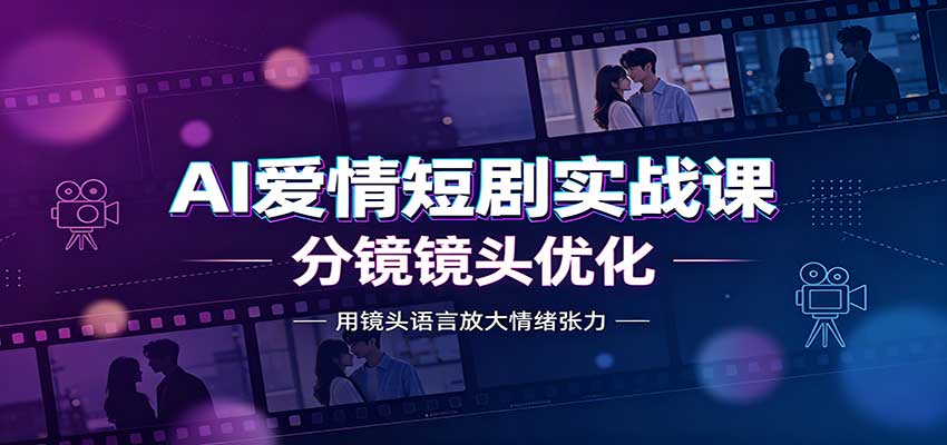 AI爱情短剧实战课：故事剧本创作，分镜镜头优化，智能体提示词-智富思维学堂