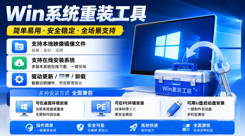 Win系统重装工具，支持本地映像镜像文件安装备份，简单易用-安全稳定-全场景支持-智富思维学堂