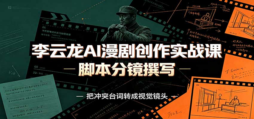 李云龙AI漫剧创作实战课：角色人设还原，脚本分镜撰写，AI漫剧成片完整制作教学-智富思维学堂