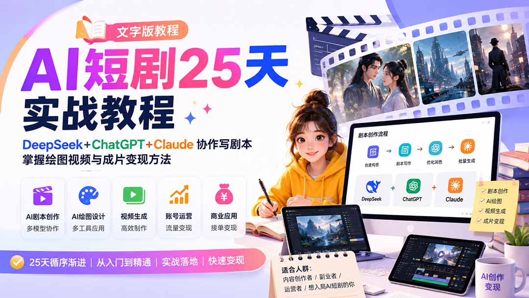 AI短剧25天实战教程(文字版教程-智富思维学堂