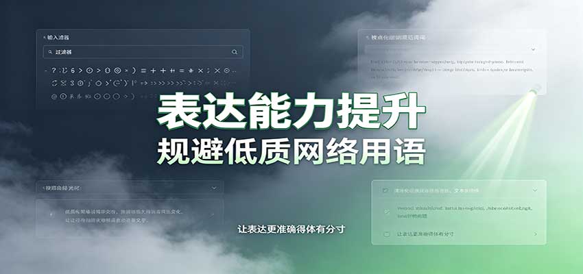 表达能力提升：语言塑造思想逻辑，规避低质网络用语，强化心智感知-智富思维学堂