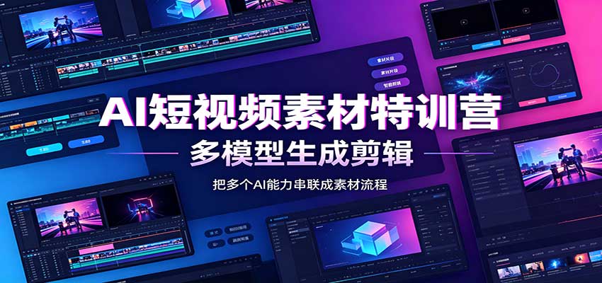 AI短视频素材特训营：Codex本地部署实操，多模型生成剪辑，爆量素材挖掘教学-智富思维学堂