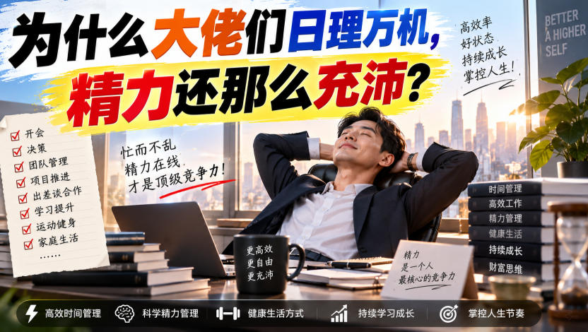 付费文章:为什么大佬们日理万机,精力还那么充沛?-智富思维学堂