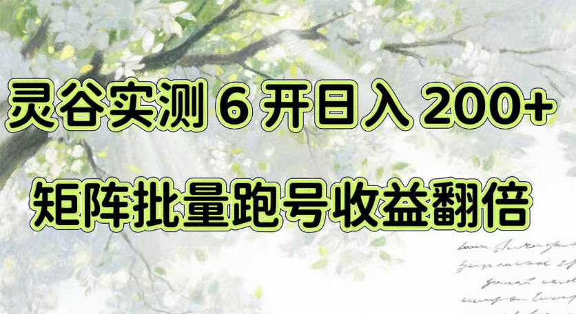 一台电脑就能做！灵谷实测6开日入200+，矩阵批量跑号收益翻倍【揭秘】-智富思维学堂
