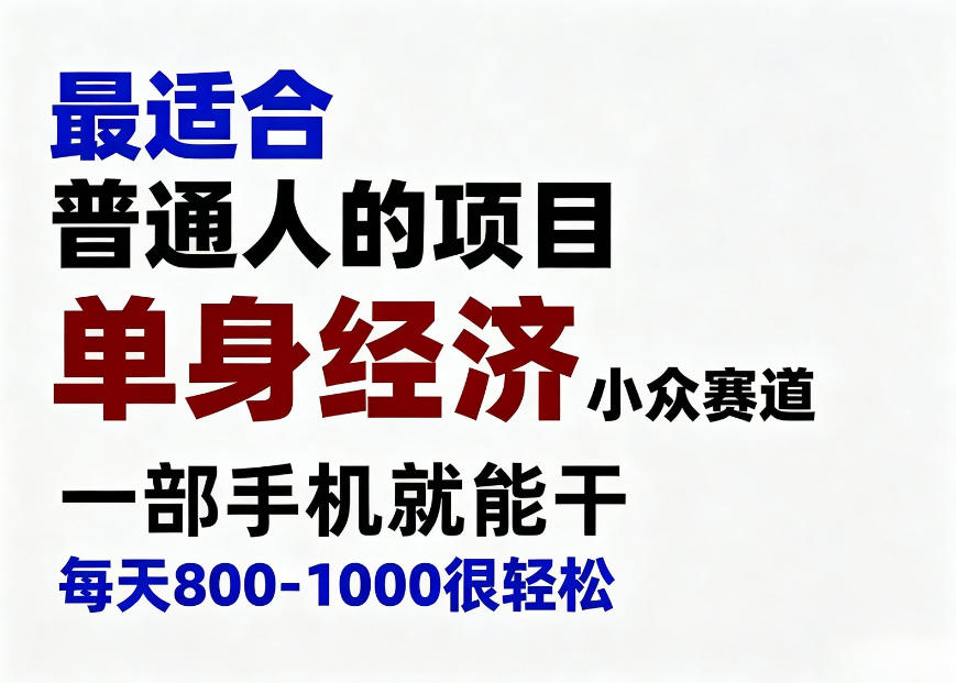 身经济小众赛道,一部手机就能干,每天搞个800-1000很轻松,最适合普通人的项目【揭秘】-智富思维学堂