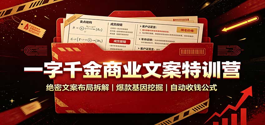 一字千金商业文案特训营：绝密文案布局拆解，爆款基因挖掘，自动收钱公式-智富思维学堂