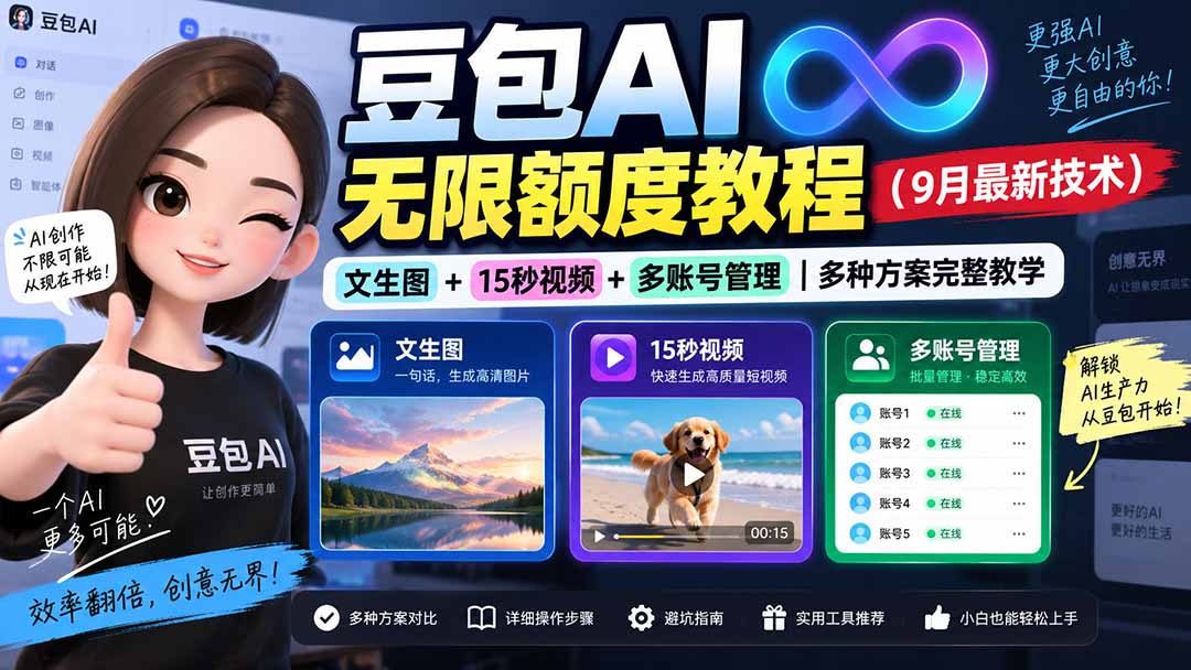 豆包AI无限额度教程(9月最新技术-智富思维学堂