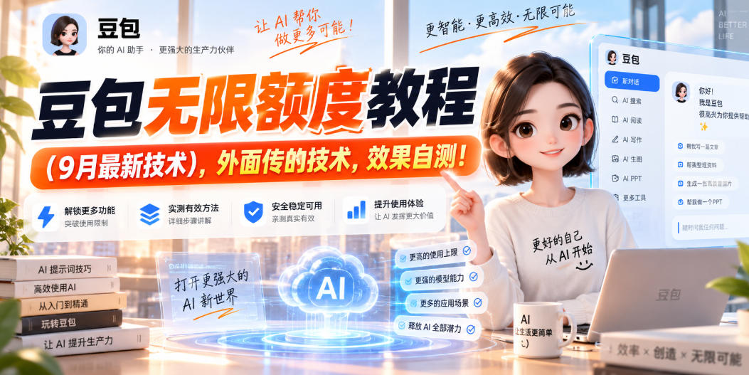 豆包无限额度教程(9月最新技术)，外面传的技术，效果自测！-智富思维学堂