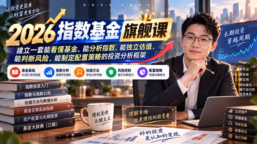 图片[2]-2026指数基金旗舰课｜建立一套能看懂基金、能分析指数、能独立估值、能判断风险、能制定配置策略的投资分析框架-智富思维学堂