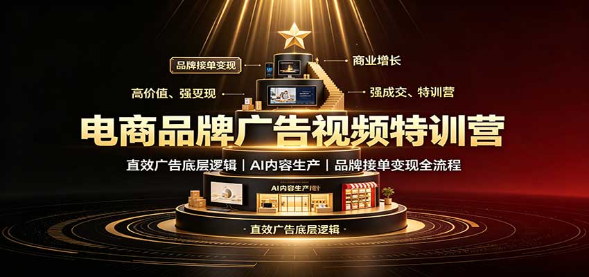 电商品牌广告视频特训：直效广告底层逻辑，AI内容生产，品牌接单变现全流程-智富思维学堂