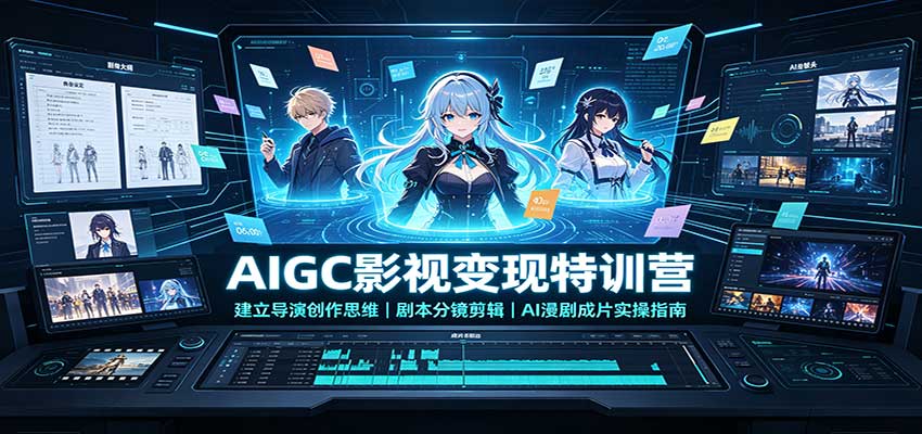 AIGC影视变现特训营：建立导演创作思维，剧本分镜剪辑，AI漫剧成片实操指南-智富思维学堂