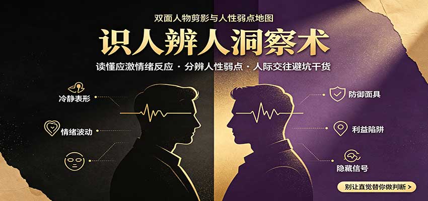 识人辨人终极心法：读懂应激情绪反应，分辨人性弱点，人际交往避坑干货-智富思维学堂