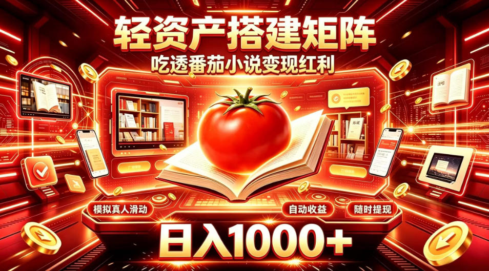 轻资产搭建矩阵,吃透番茄小说变现红利,日入1000+,支持无限矩阵放大【揭秘】-智富思维学堂