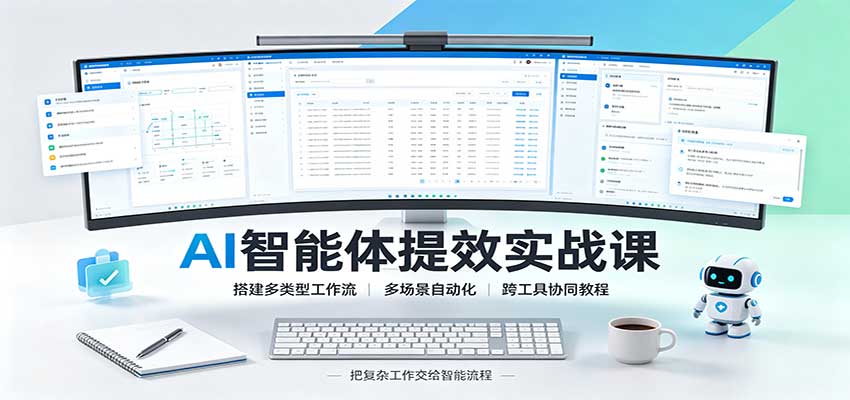AI智能体提效实战课：搭建多类型工作流，多场景自动化，跨工具协同教程-智富思维学堂