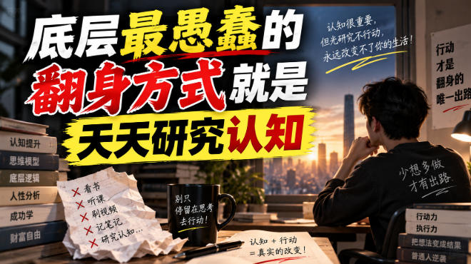 付费文章:底层最愚蠢的翻身方式就是天天研究认知-智富思维学堂