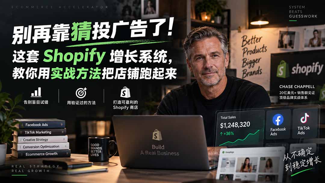 图片[2]-别再靠猜投广告了！这套 Shopify 增长系统，教你用实战方法把店铺跑起来【原创双语字幕】-智富思维学堂