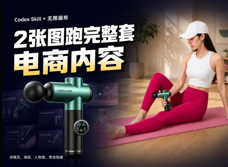 Codex+Skill+无限画布:两张图跑出一整套电商内容-智富思维学堂