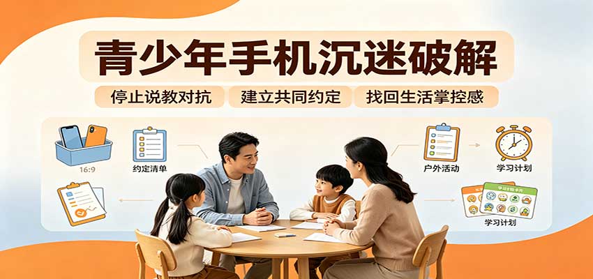 青少年手机沉迷破解：跳出管控说教思维，六步法引导孩子夺回注意力掌控权-智富思维学堂