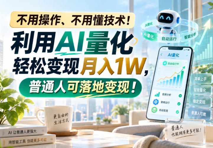 不用操作、不用懂技术!利用AI量化轻松变现月入1W,普通人可落地变现!【揭秘】-智富思维学堂