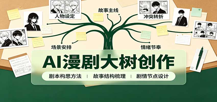 AI漫剧大树创作：剧本构思课程讲解，软件插件配置，配套工具资料完整梳理-智富思维学堂
