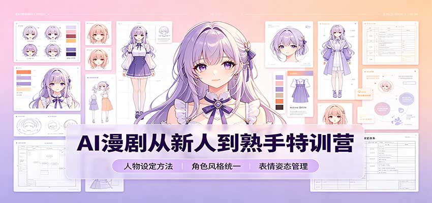 AI漫剧从新人到熟手特训营：剧本分镜创作，提示词模板，人物设定与工具资源-智富思维学堂