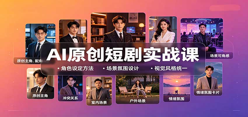AI原创短剧实战课：从零搭建短剧创作全流程，批量产出可上线剧本-智富思维学堂
