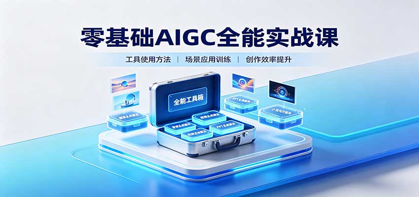 零基础AIGC全能实战课：覆盖绘画、影音、PPT、小说多场景AI创作-智富思维学堂