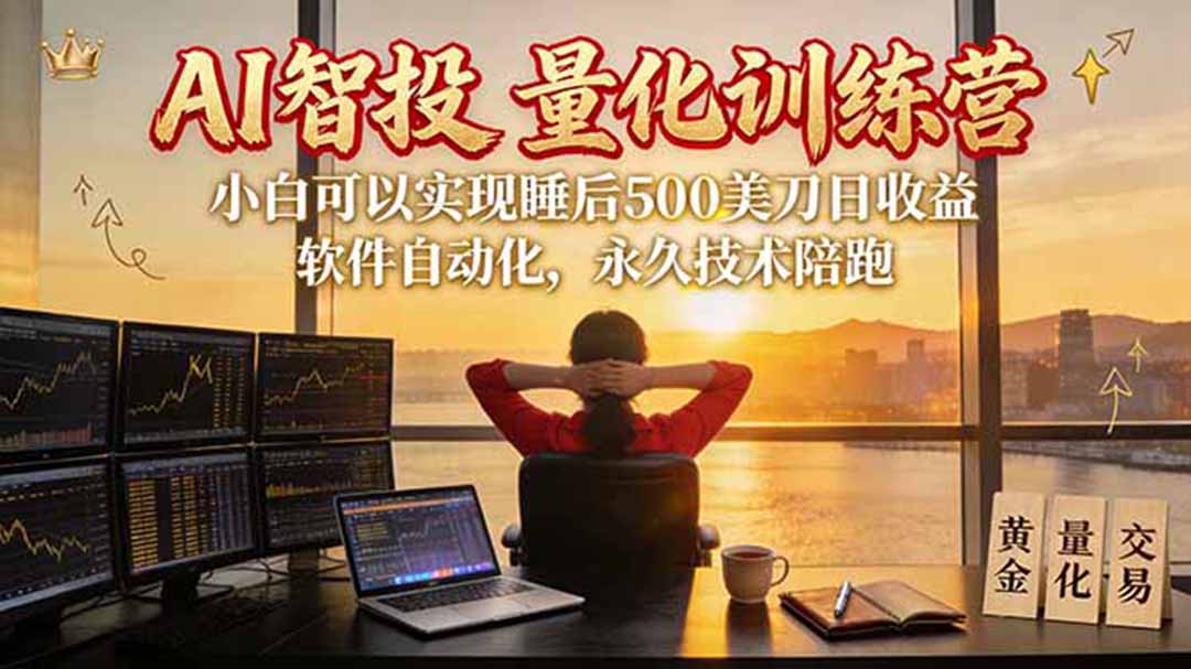 AI智投EA量化训练营【第三期】，多策略智投+防爆技术+趋势分析 ，轻松上手，矩阵放大，长期稳定。-智富思维学堂