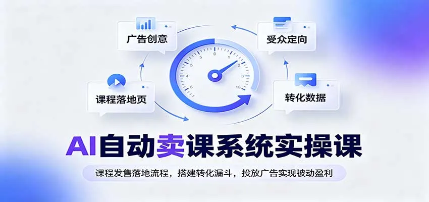 AI自动卖课系统实操课：课程发售落地流程，搭建转化漏斗，投放广告实现被动盈利-智富思维学堂