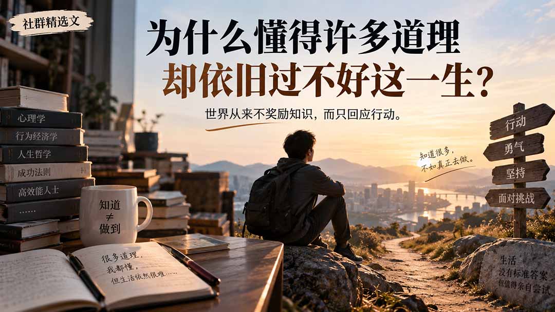 社群精选文:为什么懂得许多道理却依旧过不好这一生?-智富思维学堂
