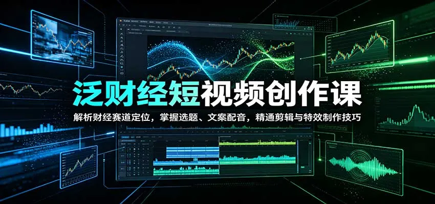 泛财经短视频创作课：解析财经赛道定位，掌握选题、文案配音，精通剪辑与特效制作技巧-智富思维学堂