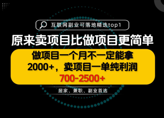 一单利润700-2.5K+,为什么我们要卖项目而不是做项目,我们普通人应该怎样开始?【揭秘】-智富思维学堂