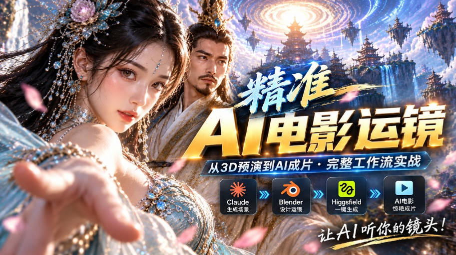 AI视频终于能精准运镜了!Claude+Blender+Higgsfield免费插件实测-智富思维学堂