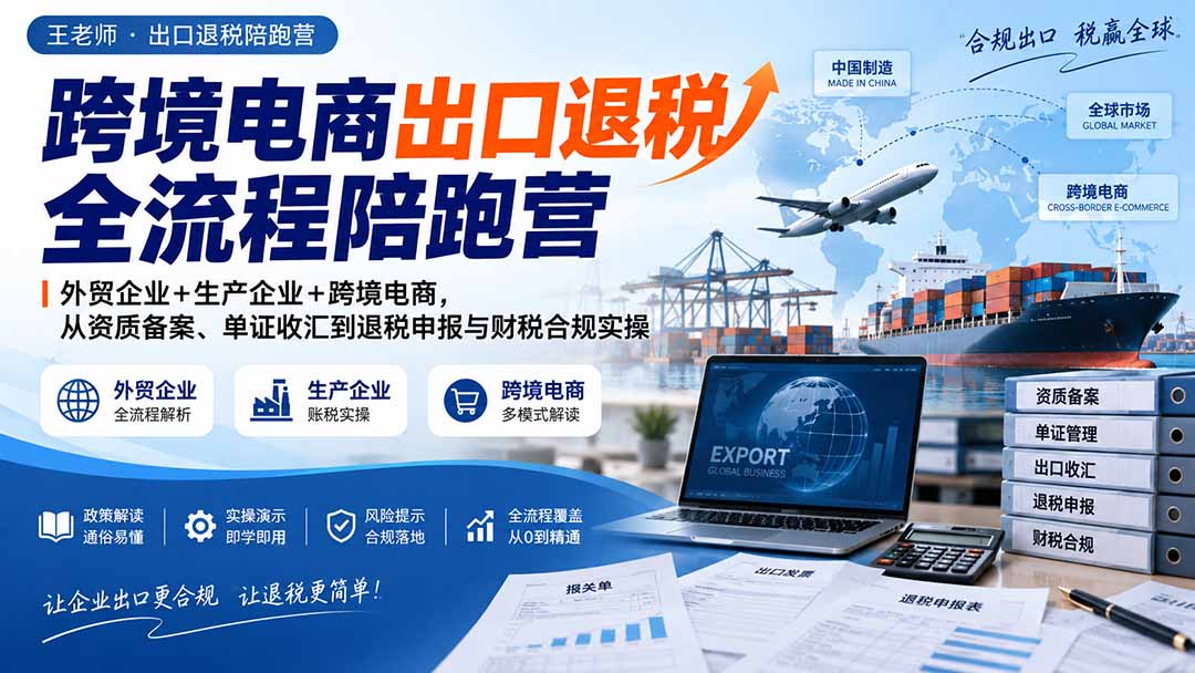 图片[2]-跨境电商出口退税全流程陪跑营｜外贸企业+生产企业+跨境电商，从资质备案、单证收汇到退税申报与财税合规实操-智富思维学堂