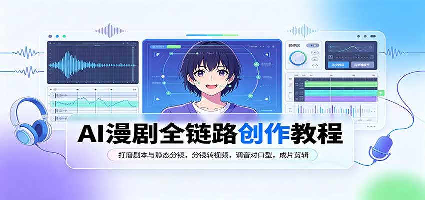 AI漫剧全链路创作教程：打磨剧本与静态分镜，分镜转视频，调音对口型，成片剪辑-智富思维学堂