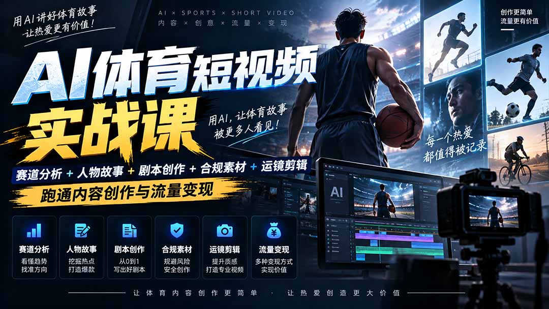 图片[2]-AI体育短视频赛道顶级玩法｜赛道分析+人物故事+剧本创作+版权处理+运镜剪辑，跑通流量变现-日赚1K+-智富思维学堂