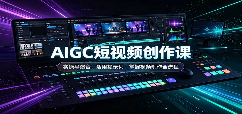 AIGC短视频创作课：实操导演台，活用提示词，掌握视频制作全流程-智富思维学堂