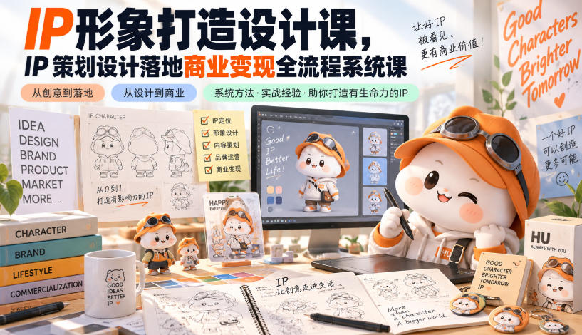 IP形象打造设计课,IP策划设计落地商业变现全流程系统课-智富思维学堂