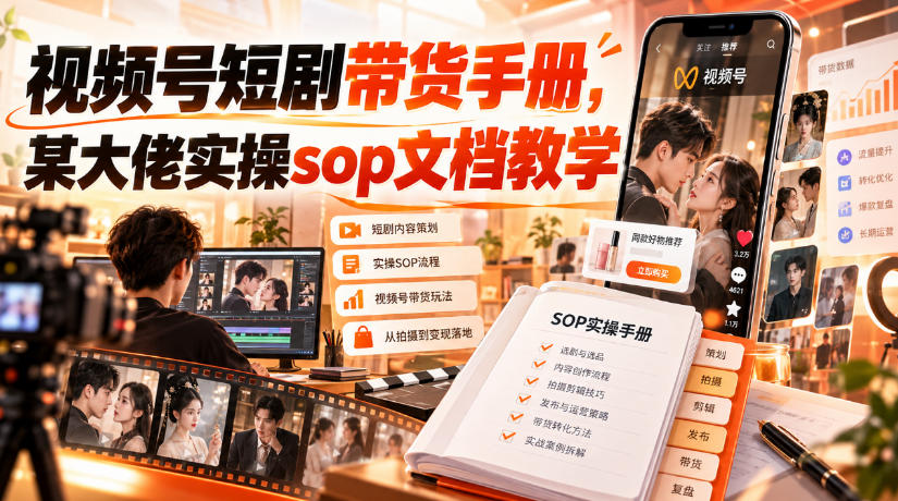 视频号短剧带货手册，某大佬实操sop文档教学-智富思维学堂