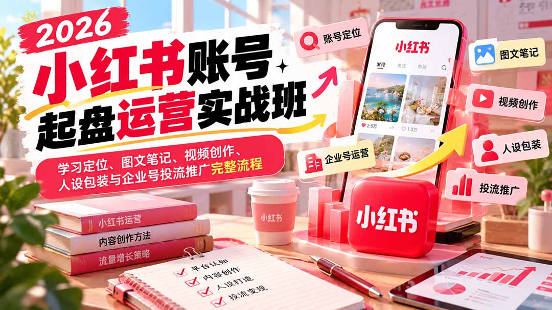 图片[2]-2026小红书账号起盘运营实战班：学习定位、图文笔记、视频创作、人设包装与企业号投流推广完整流程-智富思维学堂