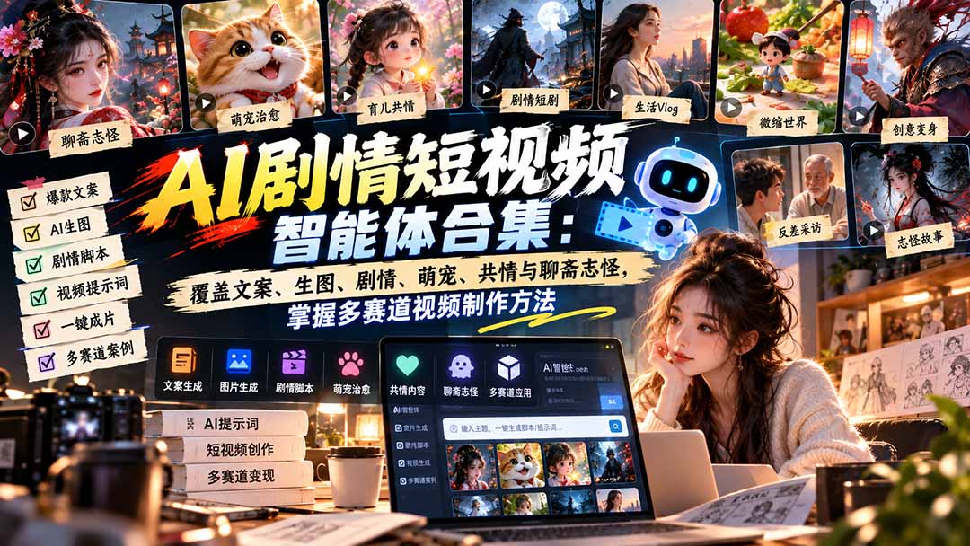 图片[2]-【无水印】AI剧情短视频智能体合集：覆盖文案、生图、剧情、萌宠、共情与聊斋志怪，掌握多赛道视频制作方法-智富思维学堂