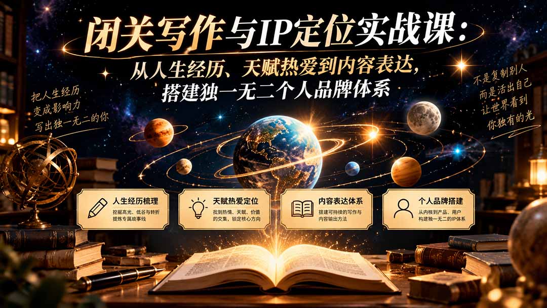 图片[2]-闭关写作与IP定位实战课：从人生经历、天赋热爱到内容表达，搭建独一无二个人品牌体系-智富思维学堂