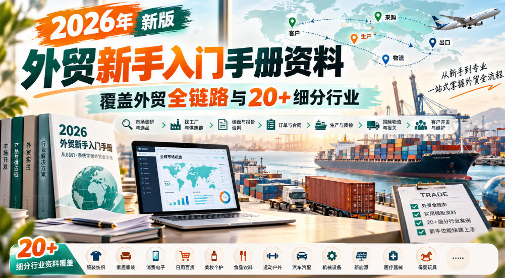 2026年新版外贸新手入门手册资料,覆盖外贸全链路与20+细分行业-智富思维学堂